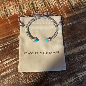 David Yurman 5mm Cable bracelet w/ diamond bezel